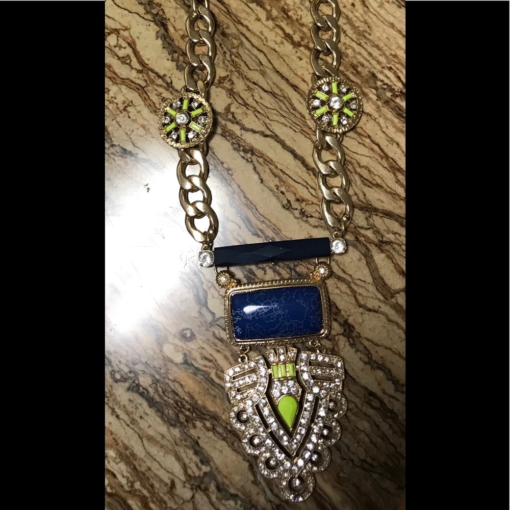 BaubleBar long blue/green necklace